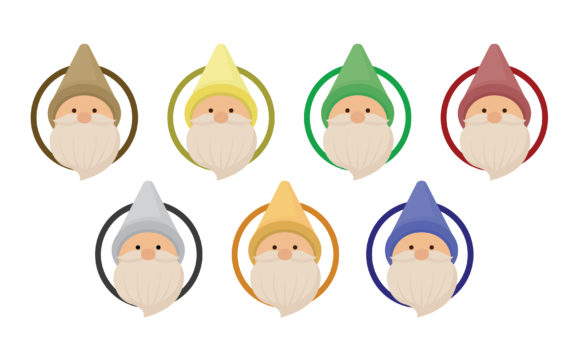 Cartoon Dwarf Merry Christmas Illustrations