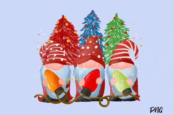 Christmas Gnomes Sublimation Illustrations