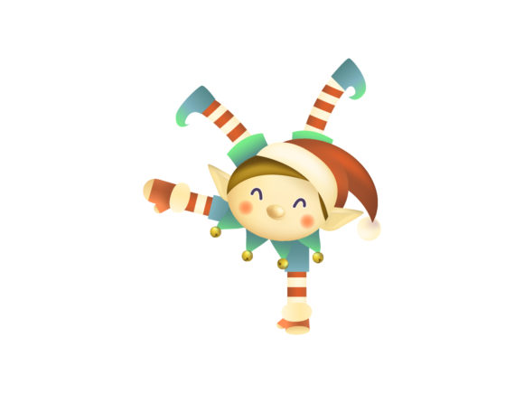 Christmas Illustration Acrobat Man