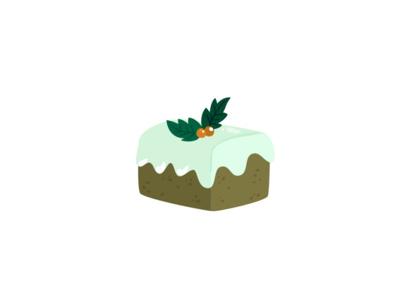Christmas Illustration Brownies Cake