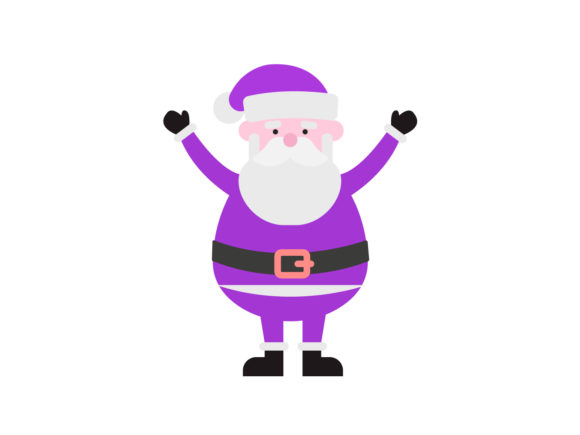 Christmas Illustration Purple Santa