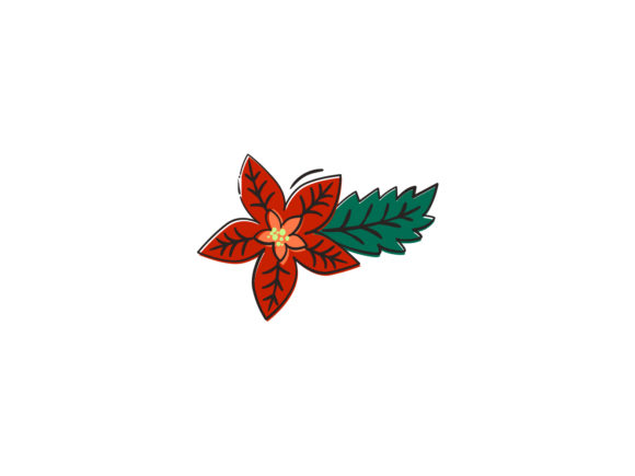 Christmas Illustration Red Flower
