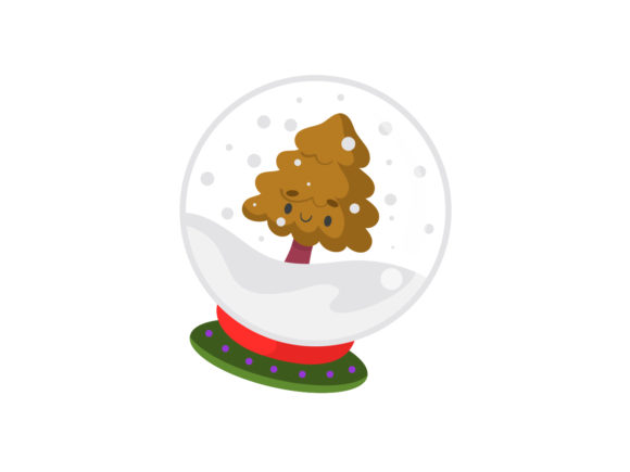 Christmas Illustration Snow Globe for Branding and Marketing