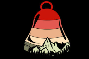 Christmas Mountain Bell Ornament Clipart for Branding and Packaging