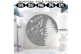 Christmas Mountain with Santa Illustration Review