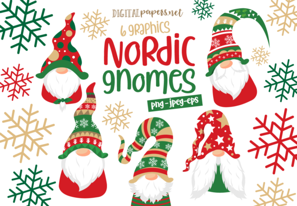 Christmas Nordic Gnomes Illustrations