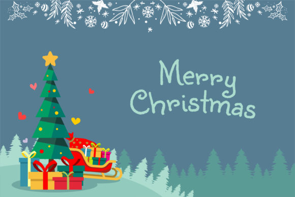 Christmas Tree and Happy New Year Card Illustration Review