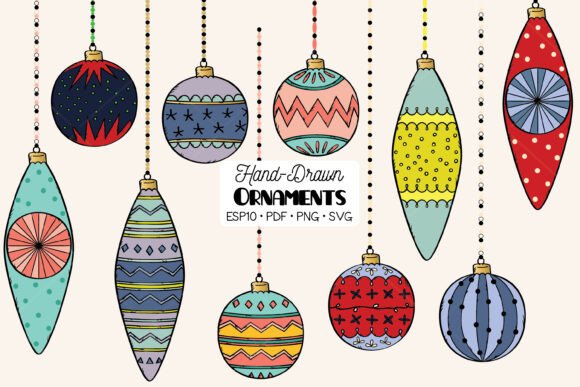Christmas Tree Ball Ornament Color Decor Illustrations