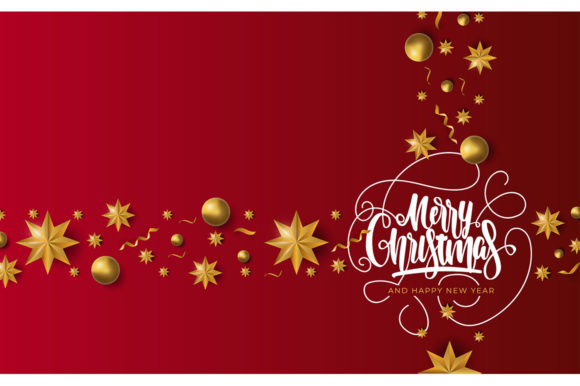 Christmas Wreath of Cutout Gold Stars Illustrations