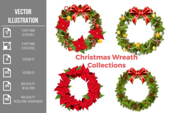 Christmas Wreath Vector Set for Festive Branding