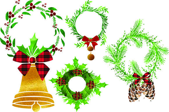 Christmas Wreaths Illustrations for Branding and Marketing