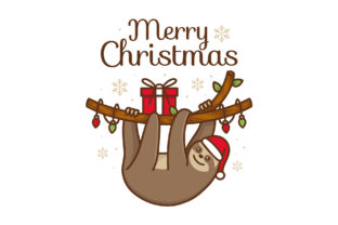 Cute Kawaii Sloth Christmas Vector Art for Illustrations