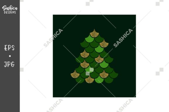 Green Christmas Tree Vector Illustrations