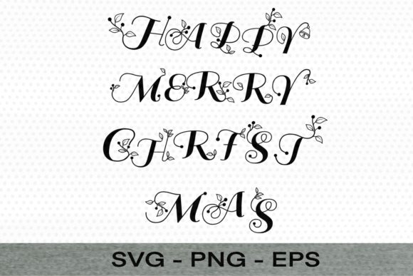 Happy Merry Christmas Letter Front Illustrations