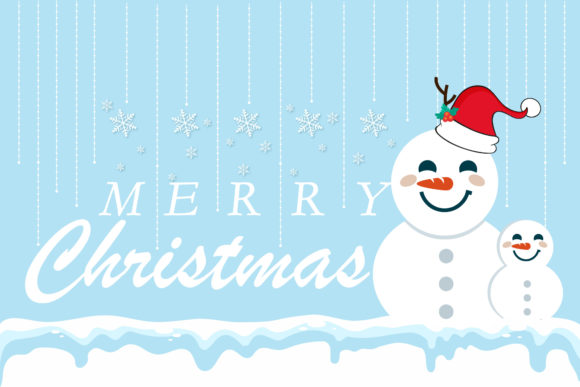 Merry Christmas Snowman Background Illustrations