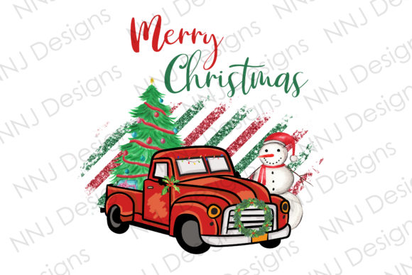 Merry Christmas with Vintage Truck