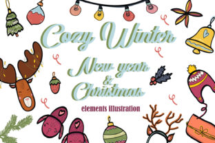 New Year and Christmas Illustrations for Crafting