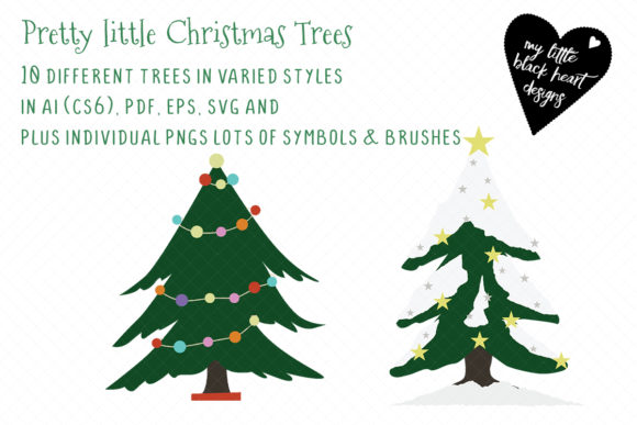 Pretty Little Christmas Trees Illustrations