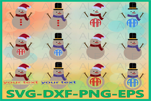 Snowman Monogram Illustration for Festive Branding