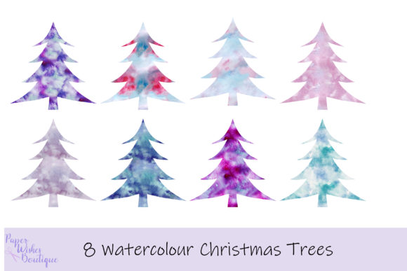 Watercolour Christmas Trees Illustrations for Creative Projects